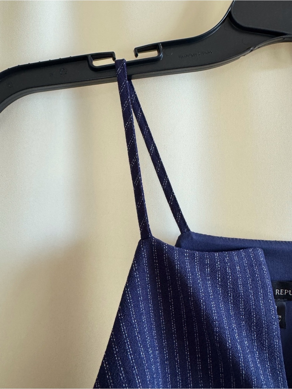 Banana Republic Navy Pinstripe Notch-Neck Peplum Cami women - Picture 7 of 11